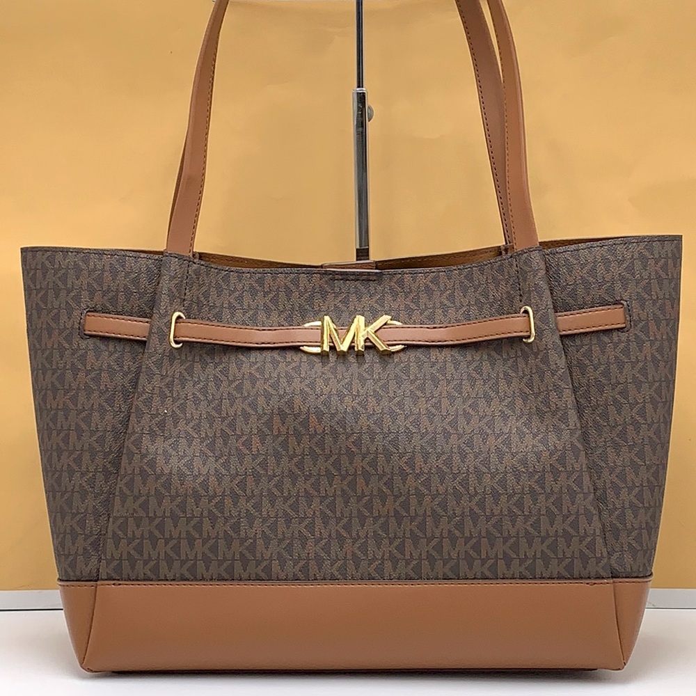 MICHAEL KORS
REED  Large BELTED Logo Tote Bag BROWN SIGNATURE COLOR